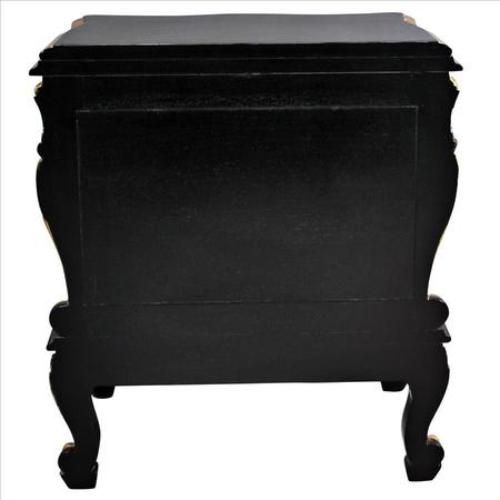 Design Toscano Viennese Rococo Mahogany Nightstand Side Table AF57656